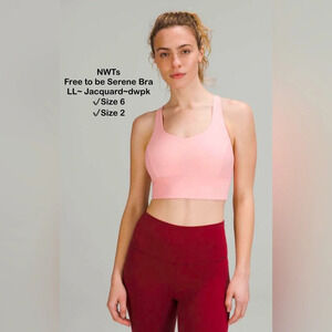 Lululemon‎ Free to be serene Bra Jacquard Size 6